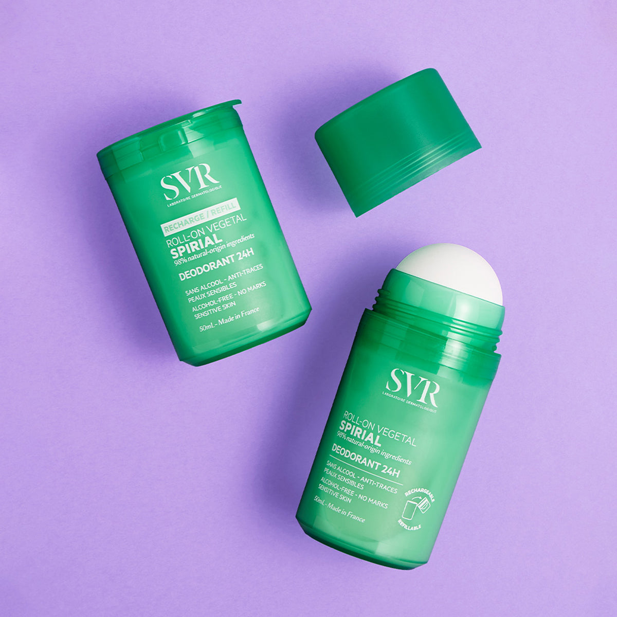 SVR Spirial Deodorante Vegetale 24h Roll-On Ricarica 50 ml (1.69 fl oz)